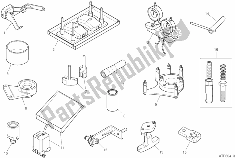 Todas las partes para 01b - Herramientas De Servicio De Taller (motor) de Ducati Superbike Superleggera V4 USA 998 2020